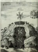 Picture 274 of 373 from Mundus Subterraneus, in XII libros digestus; quo divinum subterrestris mundi opificium, mira ergasteriorum naturæ in eo distributio, verbo pantámorphou Protei regnum, universæ denique naturæ majestas (1665), leaf 629