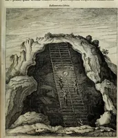 An illustration from Mundus Subterraneus, in XII libros digestus; quo divinum subterrestris mundi opificium, mira ergasteriorum naturæ in eo distributio, verbo pantámorphou Protei regnum, universæ denique naturæ majestas (1665)