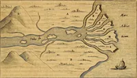 An illustration from Mundus subterraneus, in XII libros digestus : qvo divinum subterrestris mundi opificium, mira ergasteriorum naturae in eo distributio, verbo [pantamorphon] Protei regnum, universae denique naturae majestas & divitiae summa rerum varietate exponuntur, abditorum effectuum causae acri indagine inquistae demonstrantur, cognitae per artis & naturae conjugium ad humanae vitae necessarium usum vario experimentorum apparata, necnon novo modo & ratione applicantur. Ad Alexandrum VII. pont. opt. max. (1678)