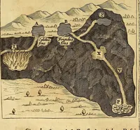 An illustration from Mundus subterraneus, in XII libros digestus : qvo divinum subterrestris mundi opificium, mira ergasteriorum naturae in eo distributio, verbo [pantamorphon] Protei regnum, universae denique naturae majestas & divitiae summa rerum varietate exponuntur, abditorum effectuum causae acri indagine inquistae demonstrantur, cognitae per artis & naturae conjugium ad humanae vitae necessarium usum vario experimentorum apparata, necnon novo modo & ratione applicantur. Ad Alexandrum VII. pont. opt. max. (1678)