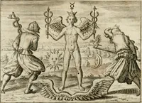 An illustration from Musaeum hermeticum, reformatum et amplificatum : omnes sopho-spagyricae artis discipulos fidelissimè erudiens, quo pacto summa illa veraque lapidis philosophici medicina, qua res omnes qualemcunque defectum patientes, instaurantur, inveniri & haberi queat : continens tractatus chimicos XXI. praestantissimos .. (1678)