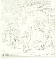 An illustration from Musée de peinture et de sculpture; ou, Recueil des principaux tableaux, statues et bas-reliefs des collections publiques et particulières de l'Europe. Dessiné et gravé à l'eau-forte par Réveil, avec des notices descriptives, critiques et historiques par Louis et Réné Ménard (1872)