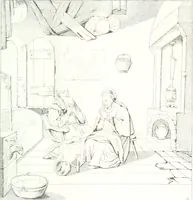 An illustration from Musée de peinture et de sculpture; ou, Recueil des principaux tableaux, statues et bas-reliefs des collections publiques et particulières de l'Europe. Dessiné et gravé à l'eau-forte par Réveil, avec des notices descriptives, critiques et historiques par Louis et Réné Ménard (1872)