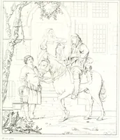 An illustration from Musée de peinture et de sculpture; ou, Recueil des principaux tableaux, statues et bas-reliefs des collections publiques et particulières de l'Europe. Dessiné et gravé à l'eau-forte par Réveil, avec des notices descriptives, critiques et historiques par Louis et Réné Ménard (1872)