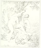 Picture 64 of 117 from Musée de peinture et de sculpture; ou, Recueil des principaux tableaux, statues et bas-reliefs des collections publiques et particulières de l'Europe. Dessiné et gravé à l'eau-forte par Réveil, avec des notices descriptives, critiques et historiques par Louis et Réné Ménard (1872), leaf 222
