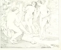 An illustration from Musée de peinture et de sculpture; ou, Recueil des principaux tableaux, statues et bas-reliefs des collections publiques et particulières de l'Europe. Dessiné et gravé à l'eau-forte par Réveil, avec des notices descriptives, critiques et historiques par Louis et Réné Ménard (1872)