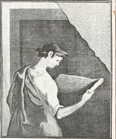 An illustration from Museo capitolino, o sia, Descrizione delle statue, busti, bassirilievi, urne sepolcrali, iscrizioni, ed altre ammirabili, ed erudite antichità, che si custodiscono nel palazzo alla destra del Senatorio vicino alla chiesa d'Araceli in Campidoglio (1750)