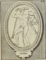 An illustration from Museum Cortonense : in quo vetera monumenta complectuntur anaglypha, thoreumata, gemmae inscalptae insculptaeque quae in Academia etrusca ceterisque nobilium virorum domibus adservantur, in plurimus tabulis aereis distributum (1750)