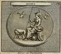 Picture 107 of 136 from Museum Cortonense : in quo vetera monumenta complectuntur anaglypha, thoreumata, gemmae inscalptae insculptaeque quae in Academia etrusca ceterisque nobilium virorum domibus adservantur, in plurimus tabulis aereis distributum (1750), leaf 258
