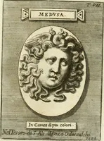 An illustration from Museum Odescalchum, sive, Thesaurus antiquarum gemmarum : cum imaginibus in iisdem insculptis, et iisdem exsculptis, quæ a serenissima Christina svecorum regina collectæ in Museo Odescalcho adservantur, et a Petro Sancte Bartolo quondam incisæ, nunc primum in lucem proferuntur .. (1751)