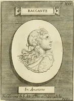 An illustration from Museum Odescalchum, sive, Thesaurus antiquarum gemmarum : cum imaginibus in iisdem insculptis, et iisdem exsculptis, quæ a serenissima Christina svecorum regina collectæ in Museo Odescalcho adservantur, et a Petro Sancte Bartolo quondam incisæ, nunc primum in lucem proferuntur .. (1751)