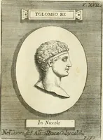 An illustration from Museum Odescalchum, sive, Thesaurus antiquarum gemmarum : cum imaginibus in iisdem insculptis, et iisdem exsculptis, quæ a serenissima Christina svecorum regina collectæ in Museo Odescalcho adservantur, et a Petro Sancte Bartolo quondam incisæ, nunc primum in lucem proferuntur .. (1751)