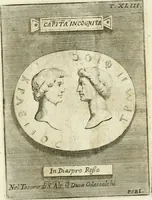 An illustration from Museum Odescalchum, sive, Thesaurus antiquarum gemmarum : cum imaginibus in iisdem insculptis, et iisdem exsculptis, quæ a serenissima Christina svecorum regina collectæ in Museo Odescalcho adservantur, et a Petro Sancte Bartolo quondam incisæ, nunc primum in lucem proferuntur .. (1751)