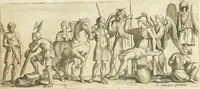 An illustration from Museum Odescalchum, sive, Thesaurus antiquarum gemmarum : cum imaginibus in iisdem insculptis, et iisdem exsculptis, quæ a serenissima Christina svecorum regina collectæ in Museo Odescalcho adservantur, et a Petro Sancte Bartolo quondam incisæ, nunc primum in lucem proferuntur .. (1751)