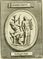 An illustration from Museum Odescalchum, sive, Thesaurus antiquarum gemmarum : cum imaginibus in iisdem insculptis, et iisdem exsculptis, quæ a serenissima Christina svecorum regina collectæ in Museo Odescalcho adservantur, et a Petro Sancte Bartolo quondam incisæ, nunc primum in lucem proferuntur .. (1751)