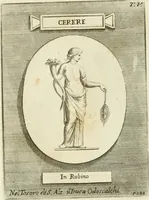 An illustration from Museum Odescalchum, sive, Thesaurus antiquarum gemmarum : cum imaginibus in iisdem insculptis, et iisdem exsculptis, quæ a serenissima Christina svecorum regina collectæ in Museo Odescalcho adservantur, et a Petro Sancte Bartolo quondam incisæ, nunc primum in lucem proferuntur .. (1751)