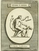An illustration from Museum Odescalchum, sive, Thesaurus antiquarum gemmarum : cum imaginibus in iisdem insculptis, et iisdem exsculptis, quæ a serenissima Christina svecorum regina collectæ in Museo Odescalcho adservantur, et a Petro Sancte Bartolo quondam incisæ, nunc primum in lucem proferuntur .. (1751)