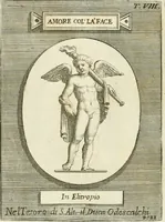 An illustration from Museum Odescalchum, sive, Thesaurus antiquarum gemmarum : cum imaginibus in iisdem insculptis, et iisdem exsculptis, quæ a serenissima Christina svecorum regina collectæ in Museo Odescalcho adservantur, et a Petro Sancte Bartolo quondam incisæ, nunc primum in lucem proferuntur .. (1751)