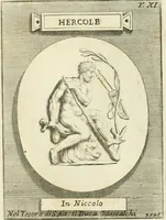 An illustration from Museum Odescalchum, sive, Thesaurus antiquarum gemmarum : cum imaginibus in iisdem insculptis, et iisdem exsculptis, quæ a serenissima Christina svecorum regina collectæ in Museo Odescalcho adservantur, et a Petro Sancte Bartolo quondam incisæ, nunc primum in lucem proferuntur .. (1751)