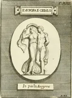 An illustration from Museum Odescalchum, sive, Thesaurus antiquarum gemmarum : cum imaginibus in iisdem insculptis, et iisdem exsculptis, quæ a serenissima Christina svecorum regina collectæ in Museo Odescalcho adservantur, et a Petro Sancte Bartolo quondam incisæ, nunc primum in lucem proferuntur .. (1751)
