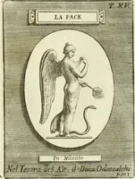 An illustration from Museum Odescalchum, sive, Thesaurus antiquarum gemmarum : cum imaginibus in iisdem insculptis, et iisdem exsculptis, quæ a serenissima Christina svecorum regina collectæ in Museo Odescalcho adservantur, et a Petro Sancte Bartolo quondam incisæ, nunc primum in lucem proferuntur .. (1751)