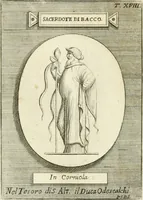 An illustration from Museum Odescalchum, sive, Thesaurus antiquarum gemmarum : cum imaginibus in iisdem insculptis, et iisdem exsculptis, quæ a serenissima Christina svecorum regina collectæ in Museo Odescalcho adservantur, et a Petro Sancte Bartolo quondam incisæ, nunc primum in lucem proferuntur .. (1751)