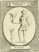 An illustration from Museum Odescalchum, sive, Thesaurus antiquarum gemmarum : cum imaginibus in iisdem insculptis, et iisdem exsculptis, quæ a serenissima Christina svecorum regina collectæ in Museo Odescalcho adservantur, et a Petro Sancte Bartolo quondam incisæ, nunc primum in lucem proferuntur .. (1751)
