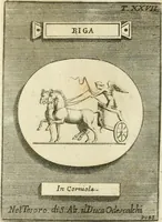 An illustration from Museum Odescalchum, sive, Thesaurus antiquarum gemmarum : cum imaginibus in iisdem insculptis, et iisdem exsculptis, quæ a serenissima Christina svecorum regina collectæ in Museo Odescalcho adservantur, et a Petro Sancte Bartolo quondam incisæ, nunc primum in lucem proferuntur .. (1751)