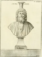 An illustration from Museum Odescalchum, sive, Thesaurus antiquarum gemmarum : cum imaginibus in iisdem insculptis, et iisdem exsculptis, quæ a serenissima Christina svecorum regina collectæ in Museo Odescalcho adservantur, et a Petro Sancte Bartolo quondam incisæ, nunc primum in lucem proferuntur .. (1751)