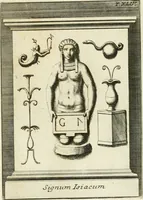 An illustration from Museum Odescalchum, sive, Thesaurus antiquarum gemmarum : cum imaginibus in iisdem insculptis, et iisdem exsculptis, quæ a serenissima Christina svecorum regina collectæ in Museo Odescalcho adservantur, et a Petro Sancte Bartolo quondam incisæ, nunc primum in lucem proferuntur .. (1751)