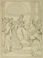 An illustration from Museum of painting and sculpture, or, Collection of the principal pictures, statues and bas-reliefs in the public and private galleries of Europe (1828)