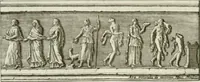 An illustration from Museum veronense, hoc est, Antiquarum inscriptionum atque anaglyphorum collectio : cui Taurinensis adiungitur et Vindobonensis : accedunt monumenta id genus plurima nondum vulgata, et ubicumque collecta (1749)