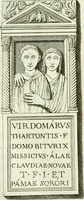 An illustration from Museum veronense, hoc est, Antiquarum inscriptionum atque anaglyphorum collectio : cui Taurinensis adiungitur et Vindobonensis : accedunt monumenta id genus plurima nondum vulgata, et ubicumque collecta (1749)
