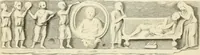 An illustration from Museum veronense, hoc est, Antiquarum inscriptionum atque anaglyphorum collectio : cui Taurinensis adiungitur et Vindobonensis : accedunt monumenta id genus plurima nondum vulgata, et ubicumque collecta (1749)