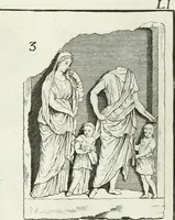An illustration from Museum veronense, hoc est, Antiquarum inscriptionum atque anaglyphorum collectio : cui Taurinensis adiungitur et Vindobonensis : accedunt monumenta id genus plurima nondum vulgata, et ubicumque collecta (1749)