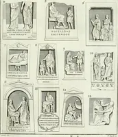 An illustration from Museum veronense, hoc est, Antiquarum inscriptionum atque anaglyphorum collectio : cui Taurinensis adiungitur et Vindobonensis : accedunt monumenta id genus plurima nondum vulgata, et ubicumque collecta (1749)