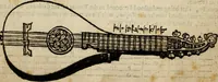 An illustration from Musick's delight on the cithren : restored and refined to a more easie and pleasant manner of playing than formerly ; and set forth with lessons al a mode, being the choicest of our late new ayres, corants, sarabands, tunes, and jiggs (1666)