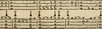 An illustration from Musick's delight on the cithren : restored and refined to a more easie and pleasant manner of playing than formerly ; and set forth with lessons al a mode, being the choicest of our late new ayres, corants, sarabands, tunes, and jiggs (1666)