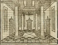 An illustration from M. Vitruuio Pollion De architectura : diuidido en diez libros, traduzidos de Latin en Castellano por Miguel de Vrrea architecto, y facado en su perfectio por Iuan Gracian impressor vezino de Alcala (1582)