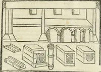 An illustration from M. Vitruuio Pollion De architectura : diuidido en diez libros, traduzidos de Latin en Castellano por Miguel de Vrrea architecto, y facado en su perfectio por Iuan Gracian impressor vezino de Alcala (1582)
