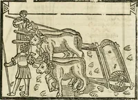 An illustration from M. Vitruuio Pollion De architectura : diuidido en diez libros, traduzidos de Latin en Castellano por Miguel de Vrrea architecto, y facado en su perfectio por Iuan Gracian impressor vezino de Alcala (1582)