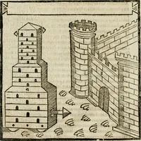 An illustration from M. Vitruuio Pollion De architectura : diuidido en diez libros, traduzidos de Latin en Castellano por Miguel de Vrrea architecto, y facado en su perfectio por Iuan Gracian impressor vezino de Alcala (1582)
