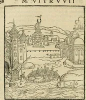 An illustration from M. Vitrvvii viri svae professionis pertissimi De architectvra libri decem, ad Avgvstum Cæsarem accuratiss. conscripsit & nvnc primvm in Germania qva potuit diligentia excusi, atq[ue] hinc inde schematibus non iniucundis exornati (1543)