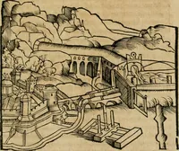 An illustration from M. Vitrvvii viri svae professionis pertissimi De architectvra libri decem, ad Avgvstum Cæsarem accuratiss. conscripsit & nvnc primvm in Germania qva potuit diligentia excusi, atq[ue] hinc inde schematibus non iniucundis exornati (1543)