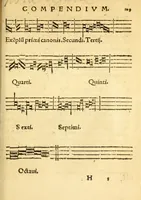 An illustration from Mvsicae epitome ex Glareani Dodechordo vna tum qvinqve melodiis svper eivsdem Glareani Panegyrico de Helveticarum XIII urbium Laudibus (1559)