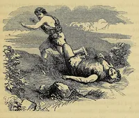 An illustration from Mvskoke nakcokv eskerretv esvhokkolat. Creek second reader (1800)