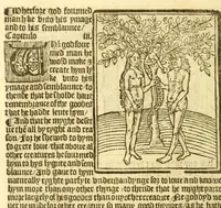 Picture 3 of 37 from The myrrour & dyscrypcyon of the worlde : with many meruaylles & the vii scyences as gramayre, rethorike wyth the arte of memorye, logyke, geometrye, wyth the standarde of mesure & weyght, and the knowlege how a man sholde mesure londe, borde, & tymber, and than arsmetryke wyth the maner of accou[n]tes and rekenynges by cyfres, and than musyke, and astrnomye, with many other profytable and plesant co[m]modytes (1527), leaf 18