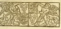 Picture 7 of 37 from The myrrour & dyscrypcyon of the worlde : with many meruaylles & the vii scyences as gramayre, rethorike wyth the arte of memorye, logyke, geometrye, wyth the standarde of mesure & weyght, and the knowlege how a man sholde mesure londe, borde, & tymber, and than arsmetryke wyth the maner of accou[n]tes and rekenynges by cyfres, and than musyke, and astrnomye, with many other profytable and plesant co[m]modytes (1527), leaf 69