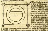 An illustration from The myrrour & dyscrypcyon of the worlde : with many meruaylles & the vii scyences as gramayre, rethorike wyth the arte of memorye, logyke, geometrye, wyth the standarde of mesure & weyght, and the knowlege how a man sholde mesure londe, borde, & tymber, and than arsmetryke wyth the maner of accou[n]tes and rekenynges by cyfres, and than musyke, and astrnomye, with many other profytable and plesant co[m]modytes (1527)