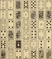 An illustration from The mystic test book; or, The magic of the cards. Giving the mystic meaning of these wonderful and ancient emblems in their relationship to the heavenly bodies, under all conditions; with rules and processes for reading or delineating the emblems (1919)
